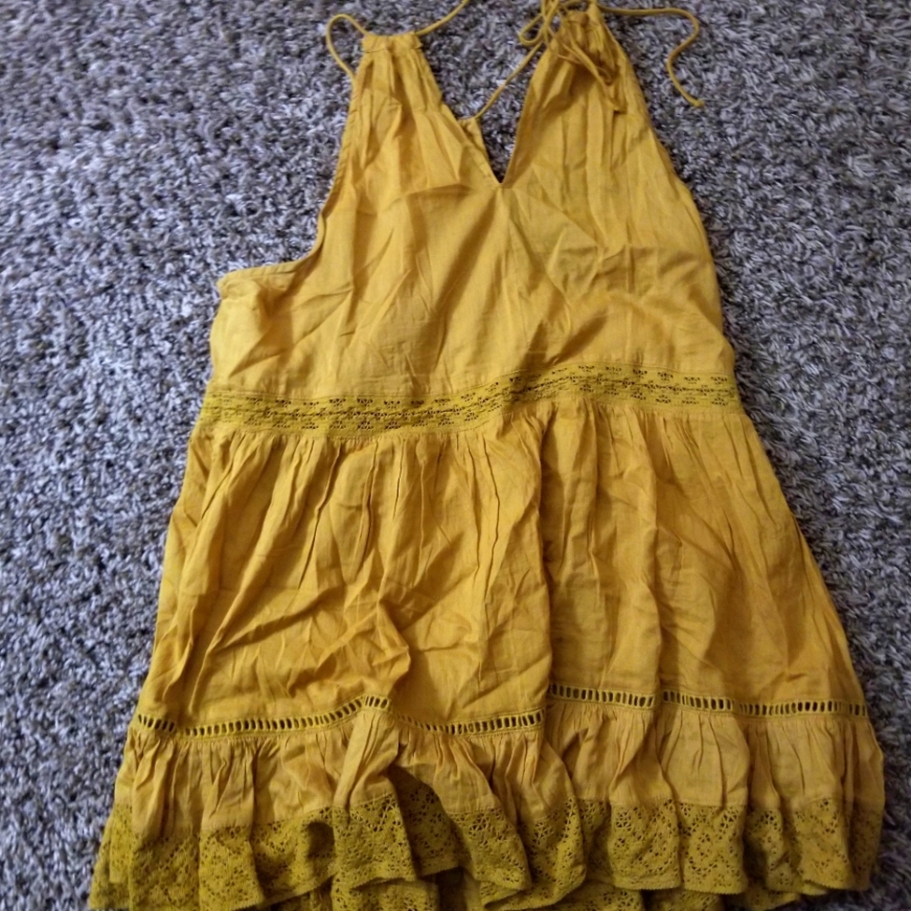 Charlotte Russe yellow tiered dress